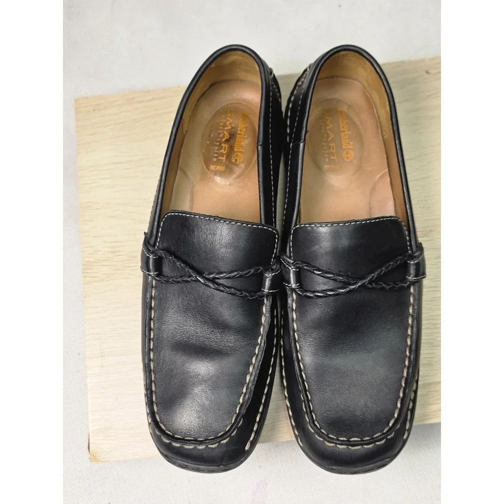 Timberland Shoes Womens 8M Loafer Smart 33352 Black Leather Slip On